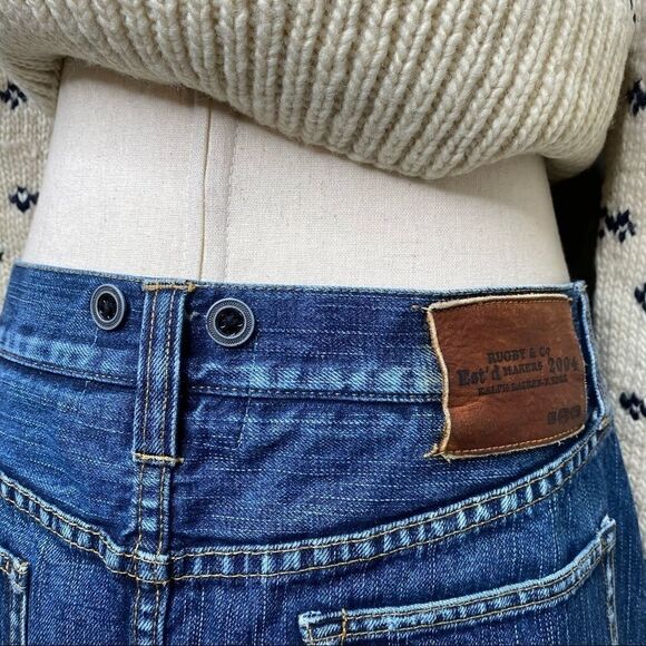 Ralph Lauren Distressed Indigo Denim Mini Skirt